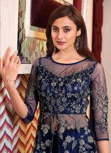 Load image into Gallery viewer, Navy Blue Heavy Embroidered Lehenga Style Anarkali fashionandstylish.myshopify.com