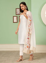 Load image into Gallery viewer, Off-white Embroidered Jacket Style Pant Suit