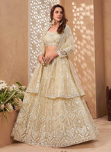 Load image into Gallery viewer, Off White Cream Heavy Floral Embroidered Stylish Lehenga Choli fashionandstylish.myshopify.com