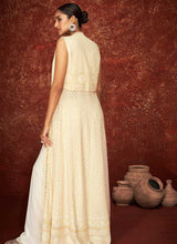 Load image into Gallery viewer, Off White Embroidered Jacket Style Anarkali fashionandstylish.myshopify.com