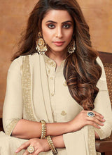 Load image into Gallery viewer, Off White Embroidered Silk Palazzo Style Suit fashionandstylish.myshopify.com