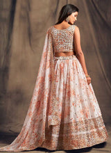 Load image into Gallery viewer, Off White Floral Printed Stylish Embroidered Lehenga Choli fashionandstylish.myshopify.com