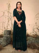 Load image into Gallery viewer, Olive Green Embroidered Stylish Palazzo Suit