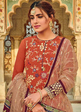 Load image into Gallery viewer, Orange Embroidered Palazzo Style Suit fashionandstylish.myshopify.com