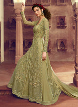 Load image into Gallery viewer, Pastel Green Heavy Embroidered Jacket Style Lehenga fashionandstylish.myshopify.com