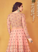 Load image into Gallery viewer, Peach Floral Embroidered Designer Lehenga Style Anarkali fashionandstylish.myshopify.com