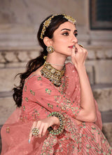 Load image into Gallery viewer, Peach Heavy Embroidered Designer Lehenga Choli fashionandstylish.myshopify.com