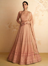 Load image into Gallery viewer, Peach Heavy Embroidered Gown Style Anarkali