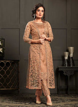Load image into Gallery viewer, Peach Heavy Embroidered Jacket Style Anarkali Suit fashionandstylish.myshopify.com