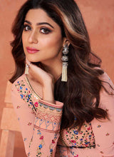 Load image into Gallery viewer, Peach Heavy Embroidered Kalidar Anarkali fashionandstylish.myshopify.com