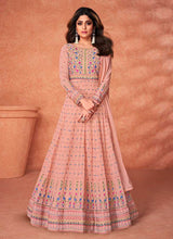 Load image into Gallery viewer, Peach Heavy Embroidered Kalidar Anarkali fashionandstylish.myshopify.com