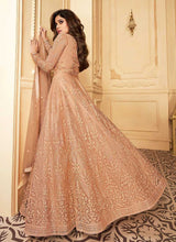 Load image into Gallery viewer, Peach Heavy Embroidered Kalidar Gown Style Anarkali fashionandstylish.myshopify.com