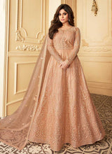 Load image into Gallery viewer, Peach Heavy Embroidered Kalidar Gown Style Anarkali fashionandstylish.myshopify.com