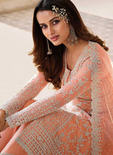 Load image into Gallery viewer, Peach Heavy Embroidered Stylish Palazzo Suit fashionandstylish.myshopify.com