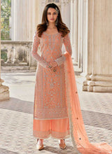 Load image into Gallery viewer, Peach Heavy Embroidered Stylish Palazzo Suit fashionandstylish.myshopify.com