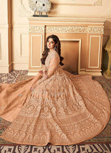Load image into Gallery viewer, Peach Lucknowi Work Embroidered Anarkali style Lehenga fashionandstylish.myshopify.com