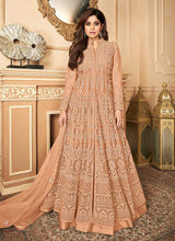 Load image into Gallery viewer, Peach Lucknowi Work Embroidered Anarkali style Lehenga fashionandstylish.myshopify.com