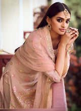 Load image into Gallery viewer, Peach Mirror Embroidered Gharara Style Suit fashionandstylish.myshopify.com