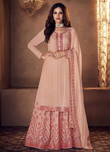 Load image into Gallery viewer, Peach Mirror Embroidered Indo Western Style Lehenga fashionandstylish.myshopify.com
