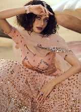 Load image into Gallery viewer, Peach Sequins Embroidered Stylish Lehenga Choli fashionandstylish.myshopify.com