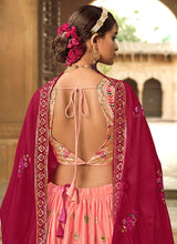Load image into Gallery viewer, Peach Shaded Heavy Embroidered Stylish Lehenga Choli