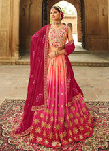 Load image into Gallery viewer, Peach Shaded Heavy Embroidered Stylish Lehenga Choli