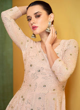 Load image into Gallery viewer, Peach and Gold Heavy Embroidered Anarkali Suit
