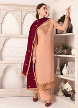 Load image into Gallery viewer, Peach and Maroon Embroidered Straight Pant Style Suit fashionandstylish.myshopify.com