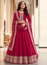 Load image into Gallery viewer, Pink Embroidered Designer Anarkali Suit