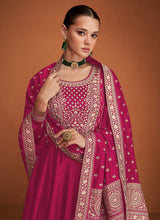 Load image into Gallery viewer, Pink Embroidered Designer Kalidar Anarkali Suit
