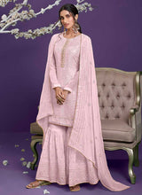 Load image into Gallery viewer, Pink Embroidered Gharara Style Suit fashionandstylish.myshopify.com