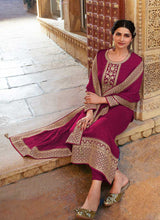 Load image into Gallery viewer, Pink Embroidered Pant Style Suit fashionandstylish.myshopify.com