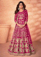 Load image into Gallery viewer, Pink Floral Embroidered Stylish Kalidar Anarkali fashionandstylish.myshopify.com