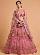 Load image into Gallery viewer, Pink Floral Heavy Embroidered Designer Lehenga Choli fashionandstylish.myshopify.com