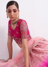 Load image into Gallery viewer, Pink Floral Shaded Embroidered Heavy Designer Lehenga