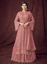 Load image into Gallery viewer, Pink Heavy Embroidered Designer Jacket Style Lehenga fashionandstylish.myshopify.com