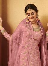 Load image into Gallery viewer, Pink Heavy Embroidered Designer Palazzo Style Suit fashionandstylish.myshopify.com