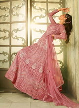 Load image into Gallery viewer, Pink Heavy Embroidered Kalidar Anarkali Style