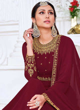 Load image into Gallery viewer, Pink Heavy Embroidered Kalidar Anarkali Suit fashionandstylish.myshopify.com