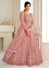 Load image into Gallery viewer, Pink Heavy Embroidered Kalidar Gown Style Anarkali fashionandstylish.myshopify.com