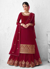 Load image into Gallery viewer, Pink Heavy Embroidered Lehenga Style Anarkali Suit fashionandstylish.myshopify.com