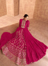 Load image into Gallery viewer, Pink Heavy Embroidered Slit Style Lehenga Anarkali fashionandstylish.myshopify.com