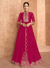 Load image into Gallery viewer, Pink Heavy Embroidered Slit Style Lehenga Anarkali fashionandstylish.myshopify.com