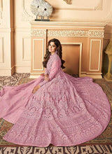 Load image into Gallery viewer, Pink Lucknowi Work Embroidered Anarkali style Lehenga fashionandstylish.myshopify.com
