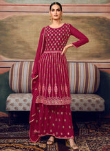 Load image into Gallery viewer, Pink Mirror Embroidered Stylish Gharara Suit fashionandstylish.myshopify.com