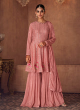 Load image into Gallery viewer, Pink Mirror Embroidered Stylish Sharara Suit