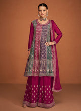 Load image into Gallery viewer, Pink Multicolor Embroidered Sharara Style Suit