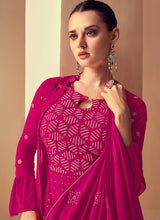 Load image into Gallery viewer, Pink Sequins Embroidered Jacket Style Designer Suit