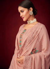 Load image into Gallery viewer, Pink Sequins Embroidered Straight Pant Style Suit fashionandstylish.myshopify.com