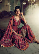 Load image into Gallery viewer, Pink Silk Work Printed Gharara Style Suit fashionandstylish.myshopify.com